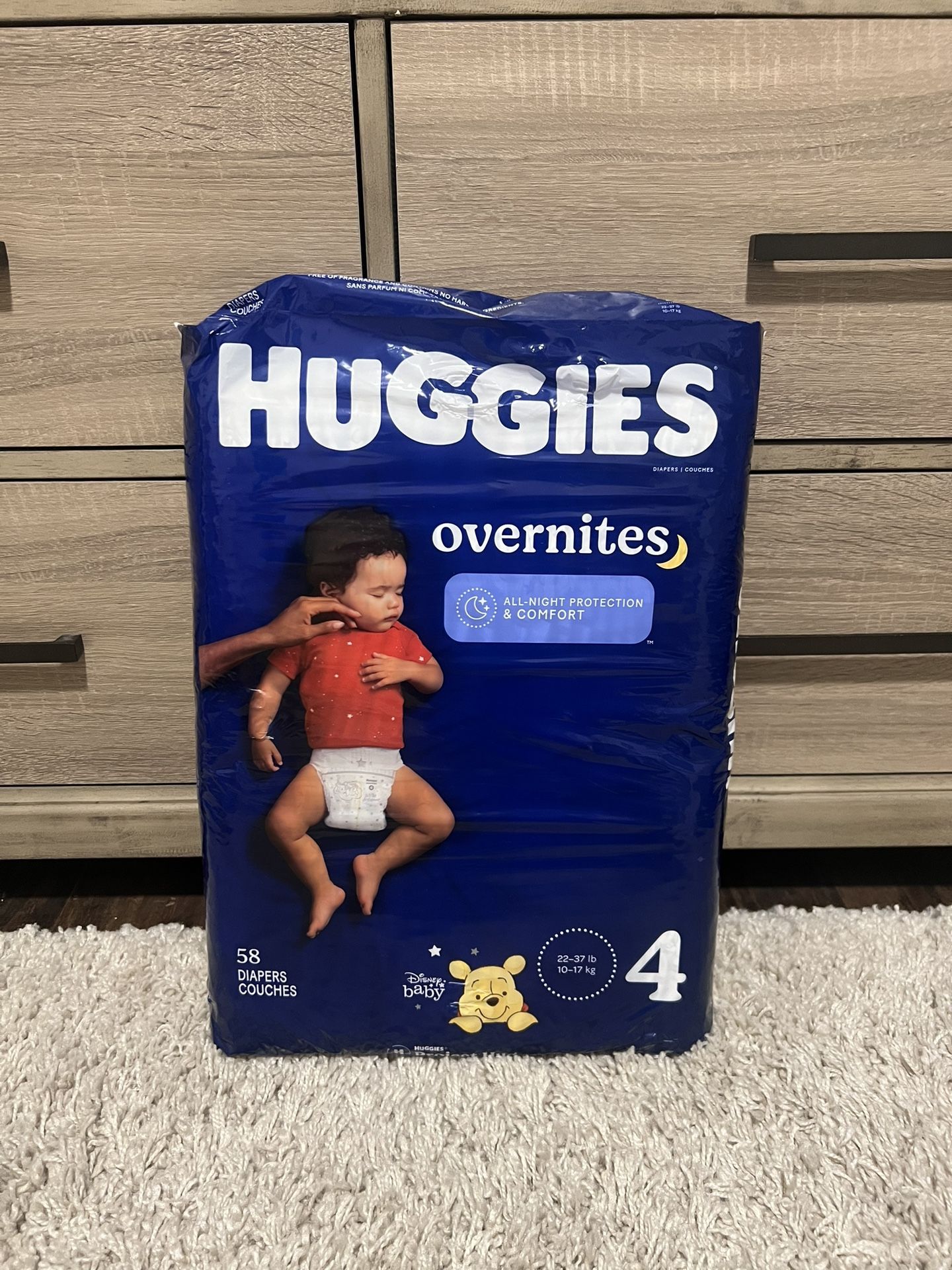 Size 4 Huggies Overnight Diapers