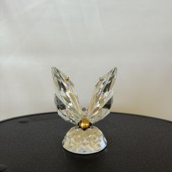 Swarovski Crystal Butterfly Figurine Gold Antenna - Length 2” 