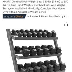 Xmark Dumbbell Pair Weight Set with Stand