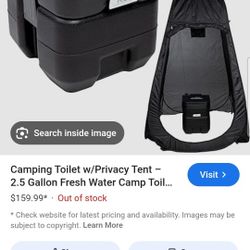 Camping Toilet w/Privacy Tent - 2.5 Gallon Fresh Water Camp Toilet for up to 50 Clean Flushes - Odorless & Heat Resistant Portable Camping Toilet -PE 