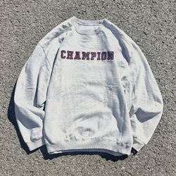 Vintage Champion Grey Pullover Crewneck Sweatshirt