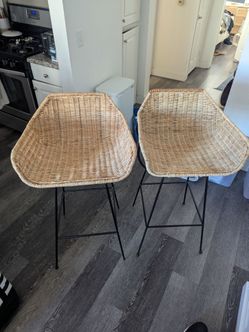 Pair of Whicker bar chairs