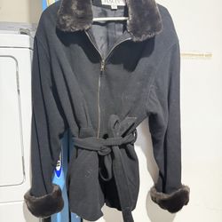 Wool Faux Jacket Women Size L