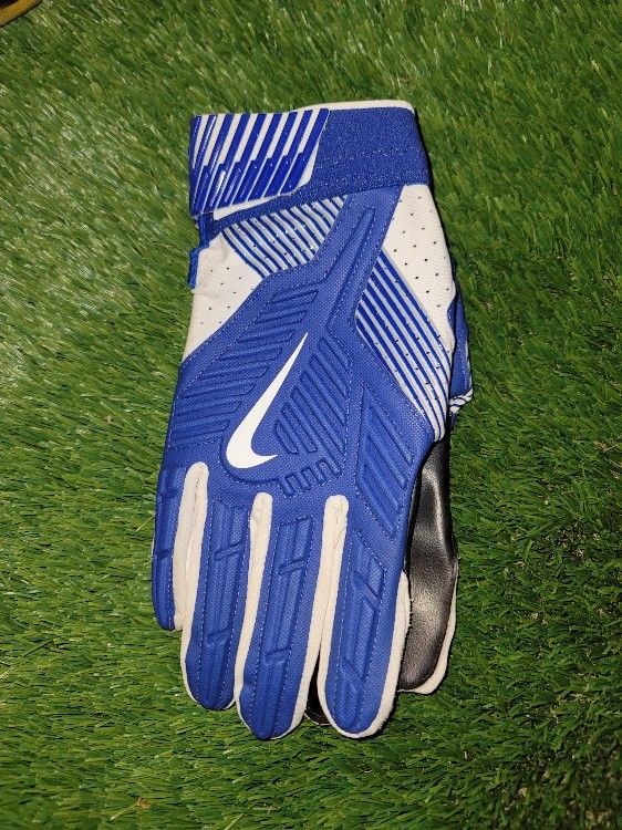 Brand New Nike D Tack Adult Football Linemen Gloves Blue White Adult 3XL