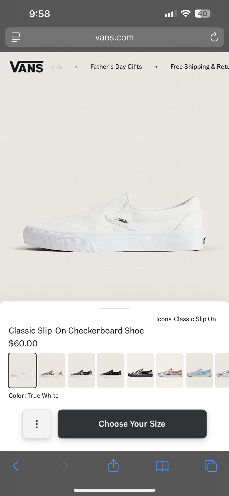 Vans  Checkerboard Slip On 
