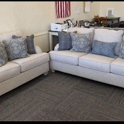 Traemore Linen Living Room Set (Sofa Loveseat , Couch Recliner Options 
