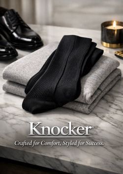 Black Ribbed Crew Socks (New, Size 9–11)