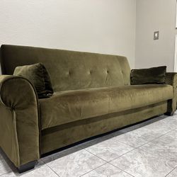 Luxury Green Velvet Sleeper Sofa