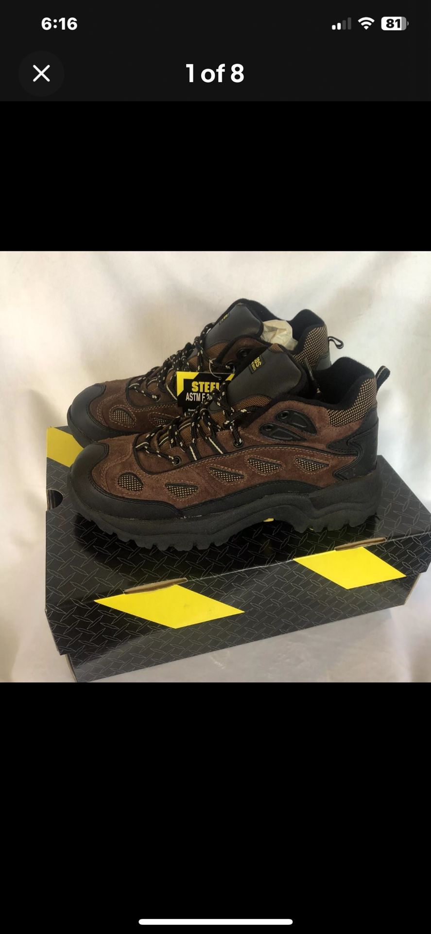 BRAZOS STEEL TOE WORK BOOTS SZ 9 1/2 MENS