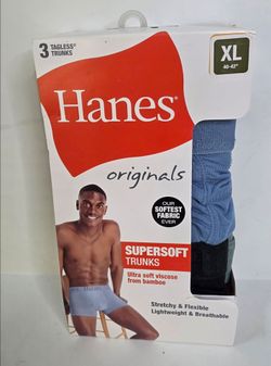 Hanes 3pair SuperSoft Underwear Trunks Mens XL (40-42)