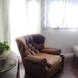 Ralph Lauren Leather Wingback Writer's Club Chair