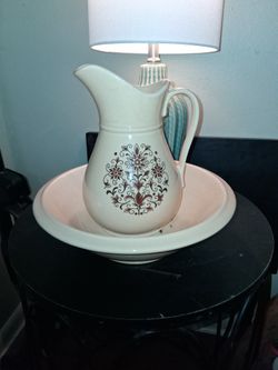 Antique  Pitcher  And Wash Bowl