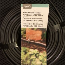 Orbit 100 FT Feet Drip Irrigation 1/4" Black Distribution Tubing Water Watering Garden Landscaping 