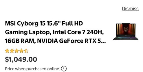 MSI Cyborg 15 Gaming Laptop