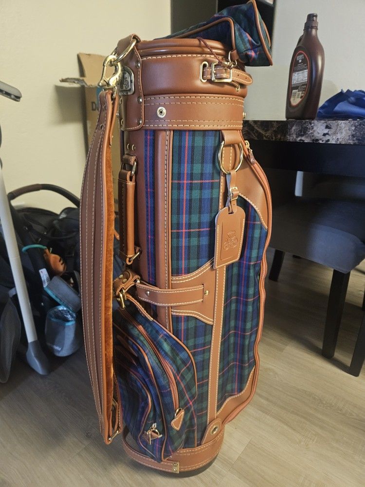 Coach Tartan Gold Bag With Accessories.