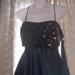 Sequin Black Dress With Shawl 