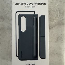 SAMSUNG Galaxy Z Fold4 Standing Cover with S Pen and Holder, Black | with Kickstand