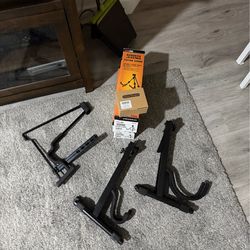 6 Guitar Stands + 2 Wall Hangers (Some Brand New)