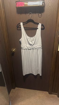 Grey and white dress