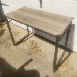 Wood & Metal Desk As Is