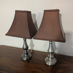 End table / Bedside lamps

9" square lampshade 
18" height