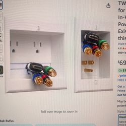 TWO-CK Dual Outlet In Wall Cable Hider System For Wall Mounted TVs - 36 Inch Extension Included 