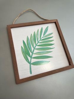 Framed Tropical Leaf Wall Sign