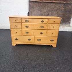 Ethan Allen Long Maple Dresser 