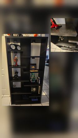 Book shelf - Display Cabinet with 9 Shelves Black