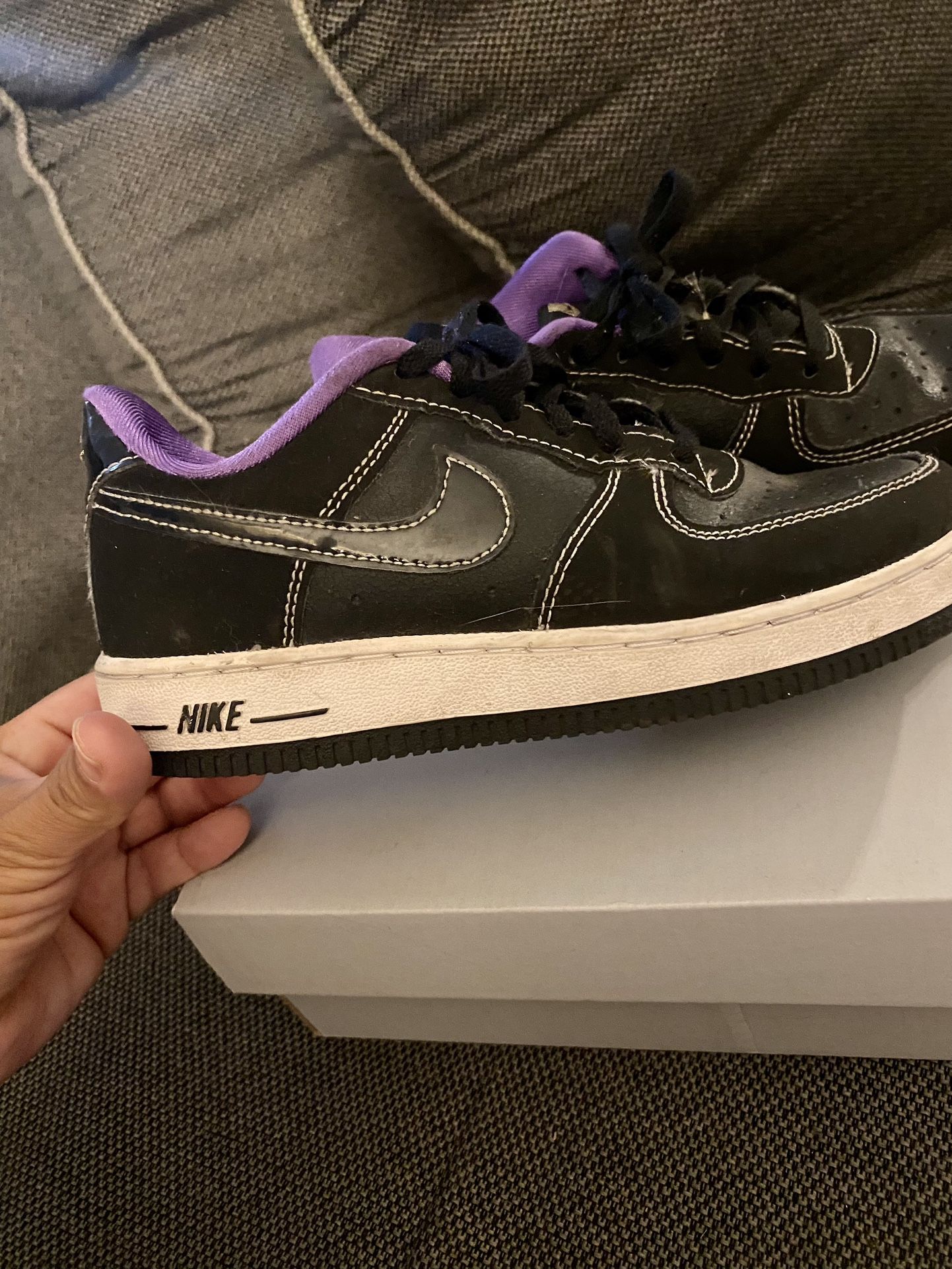 Size 3Y Nike Force 1 Kids Black and purple
