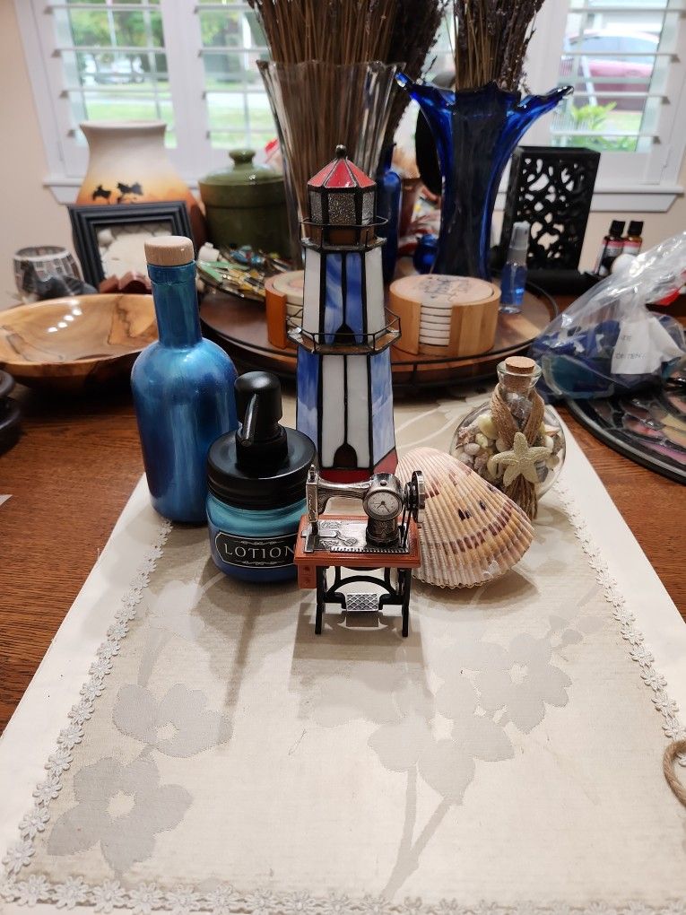 Painted Jars, Glass, And Shells