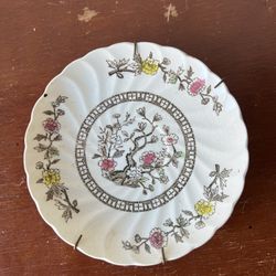 Vintage! 2 Fine Earthen Ware Kashmir Tree Bread Dessert Plates 6 1/4" Made In Japan