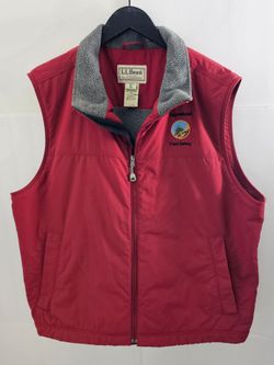 Vintage L.L. Bean Fleece-Lined Vest (Size XL) w/ Embroidered ExxonMobil "Field Safety" Patch