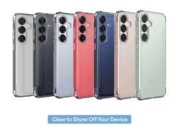New Onn Dual-Layer Phone Case for Samsung Galaxy S25 / Samsung Galaxy S24 - Clear.