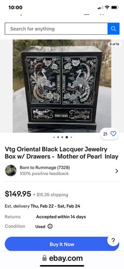 VINTAGE 1990,MOTHER OF PEARL Jewelry Box