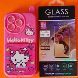 Hello Kitty IPhone 14 Pro With screen protector NEW 