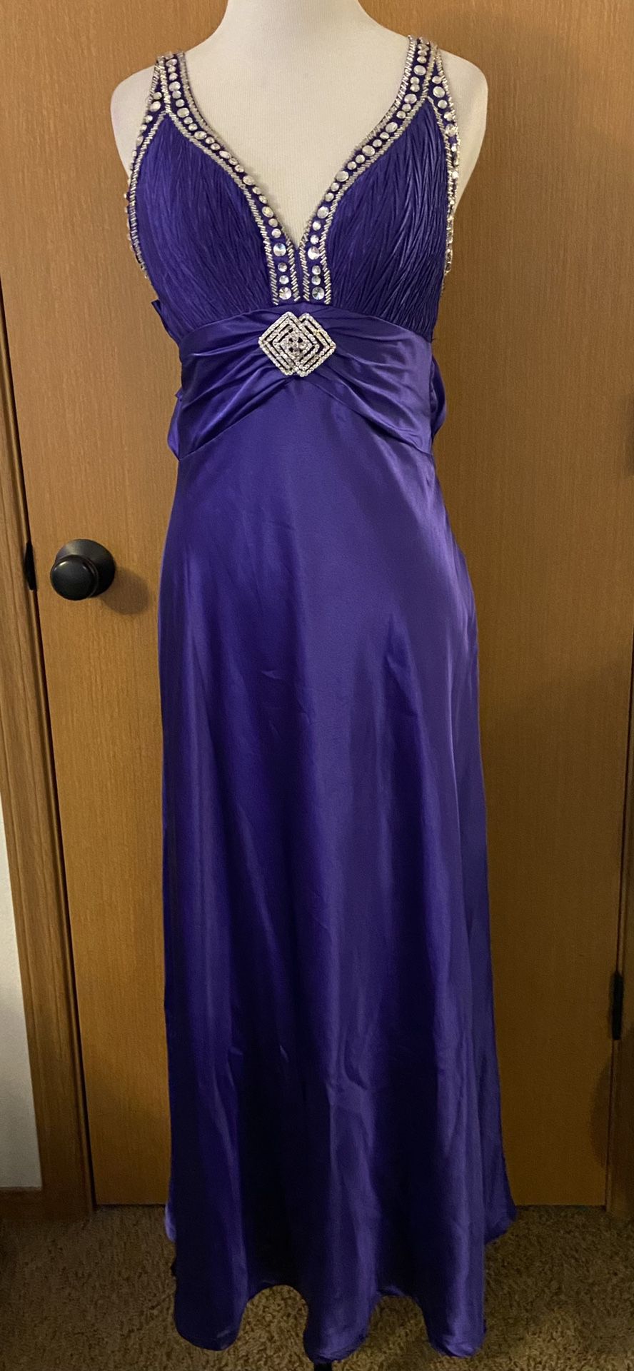F.I.E.S.T.A Purple “Satin” Rhinestone Dress