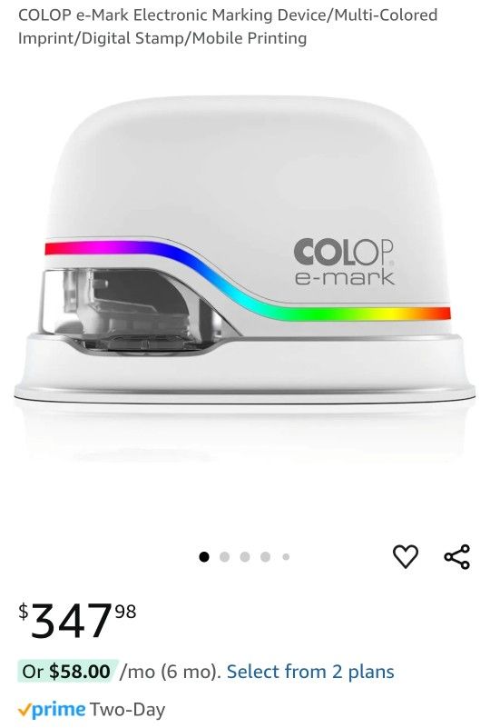 Colop E-Mark Electric Marking Device Stamping Printer Coloured Stamp White