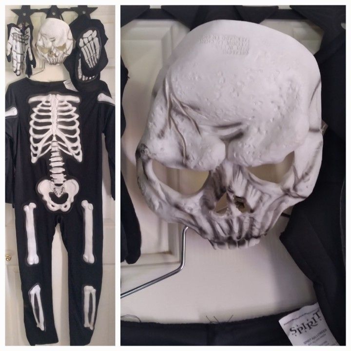 Spirit Halloween Kids Skeleton Costume -Sz 12-14
