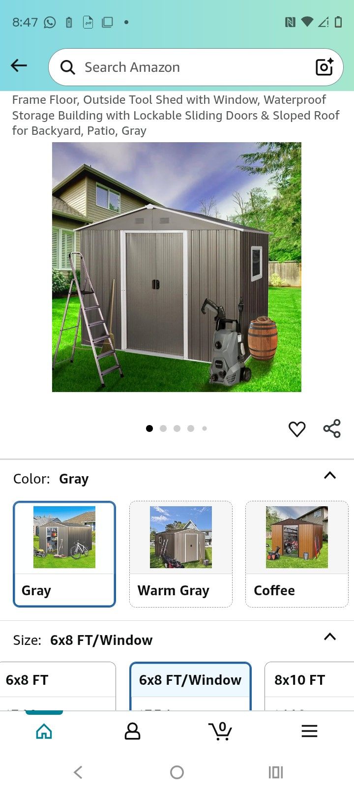 6x8 Metal Tool shed