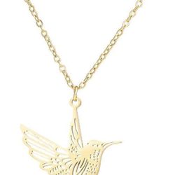 Gold Stainless Steel  Pendant Hummingbird