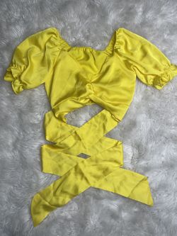 Yellow Crop Top Blouse