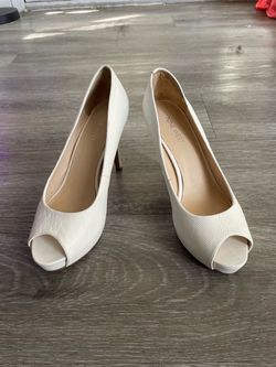 Nine West White Peep Toe Heels