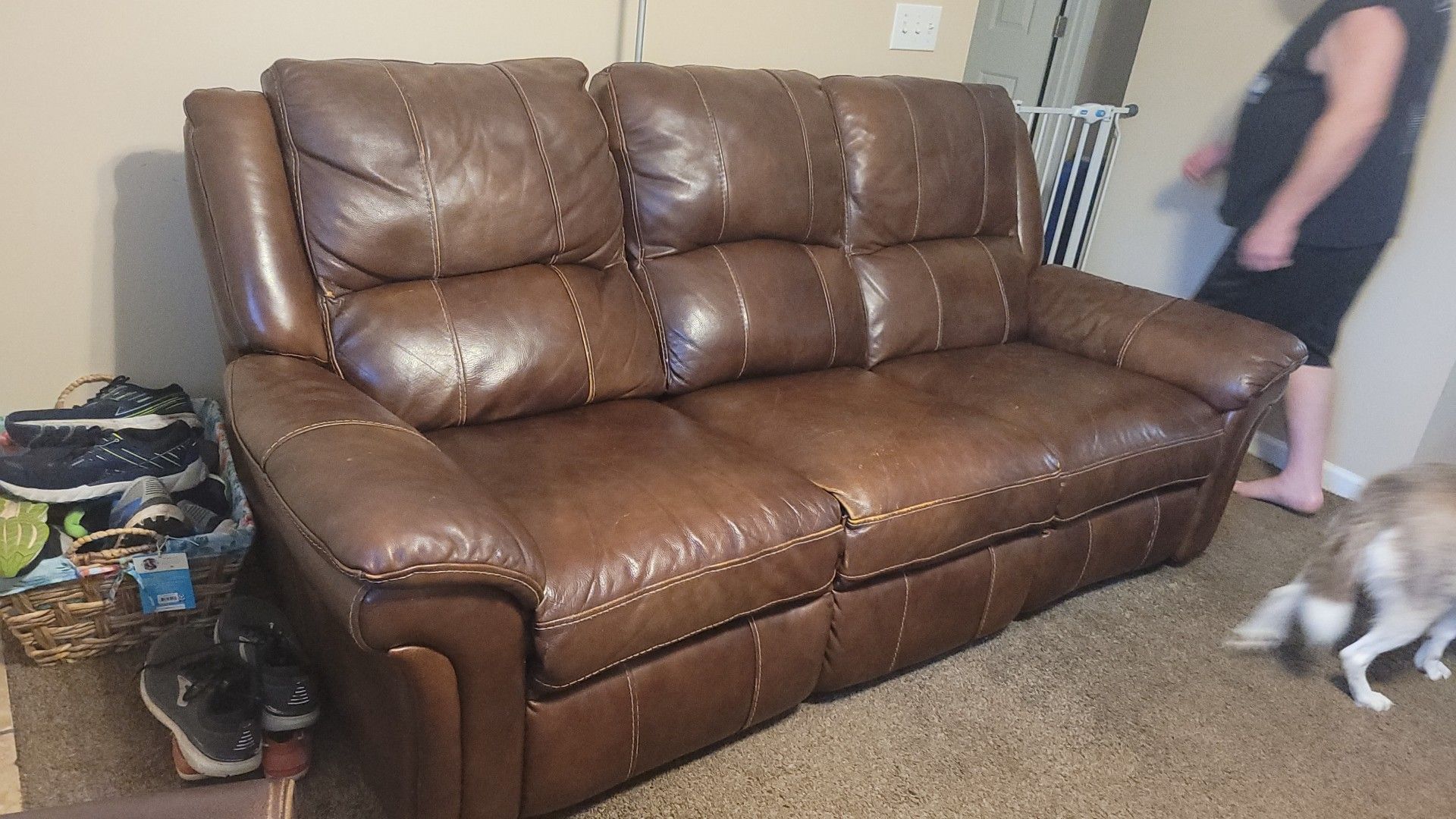 Full leather couch brand Man-wah from Havertys