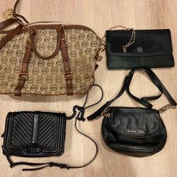 Lot Of 4 Women’s Designer Bags Handbags Purse  Kors Rebecca Minkoff