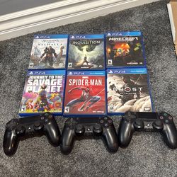PS4 games and controllers