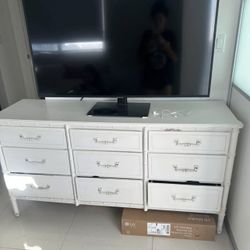 Vintage White Distressed Dresser 