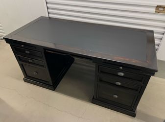 Wooden Leather Top Desk/Drawers