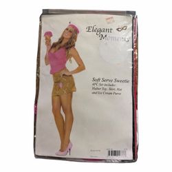 Ice Cream Adult Women’s Halloween Costume. Size Medium (New) *Halter Top *Skirt *Hat *Ice Cream Purse.