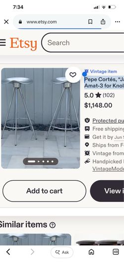 Pepe Cortés, “Jamaica” Stools by Amat-3 for Knoll, Set of Two.